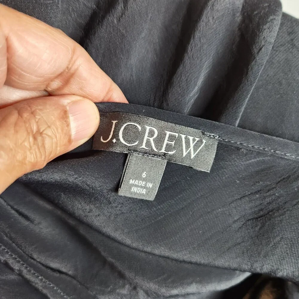J. Crew‎ Womens Size 6 Camisole Black Viscose Adjustable Strap Layering
